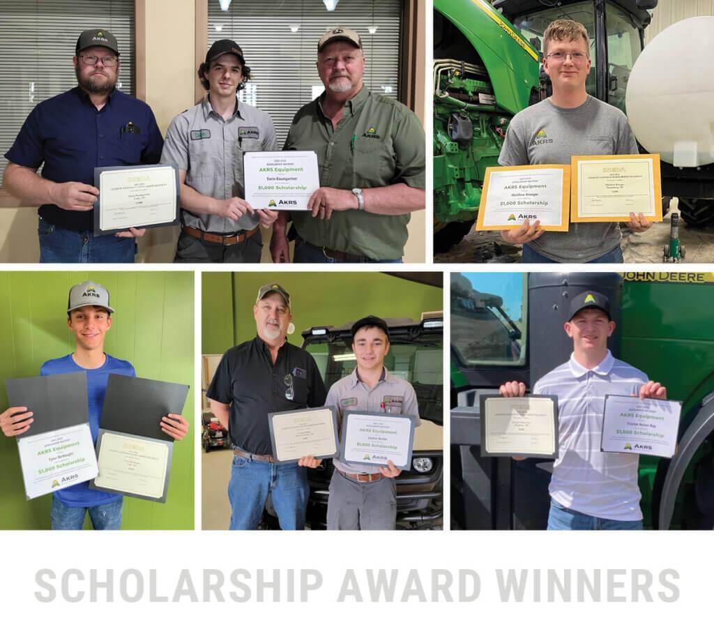 Collage of scholarship winners holding certificates