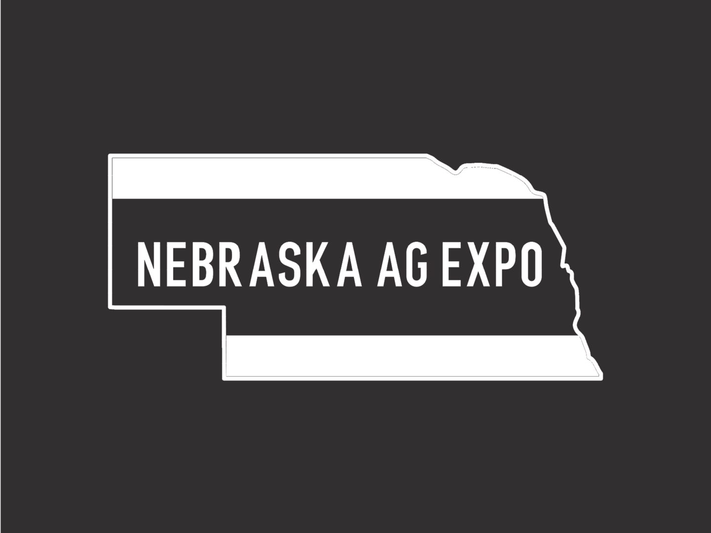 Nebraska Ag Expo White Logo on Black Background